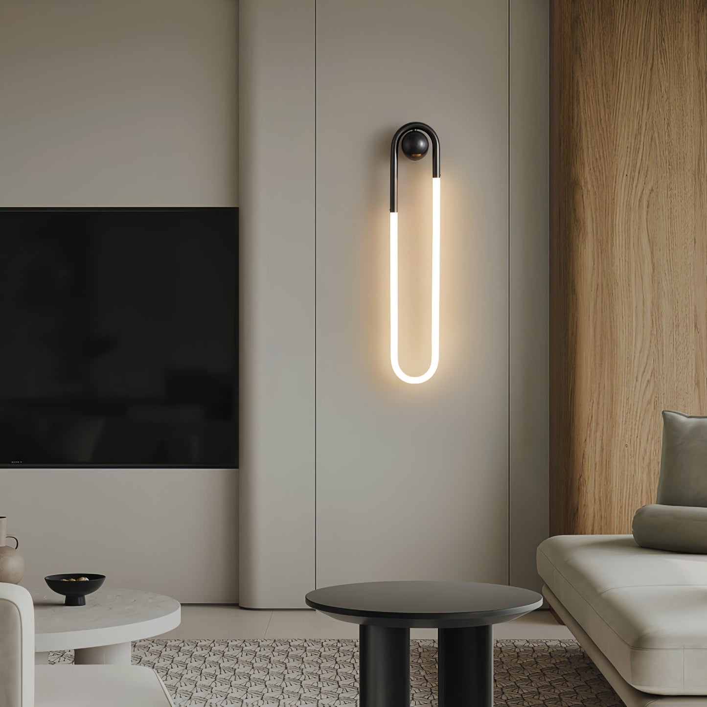 Løkkede messingramme minimalistisk arkitektonisk væglampe