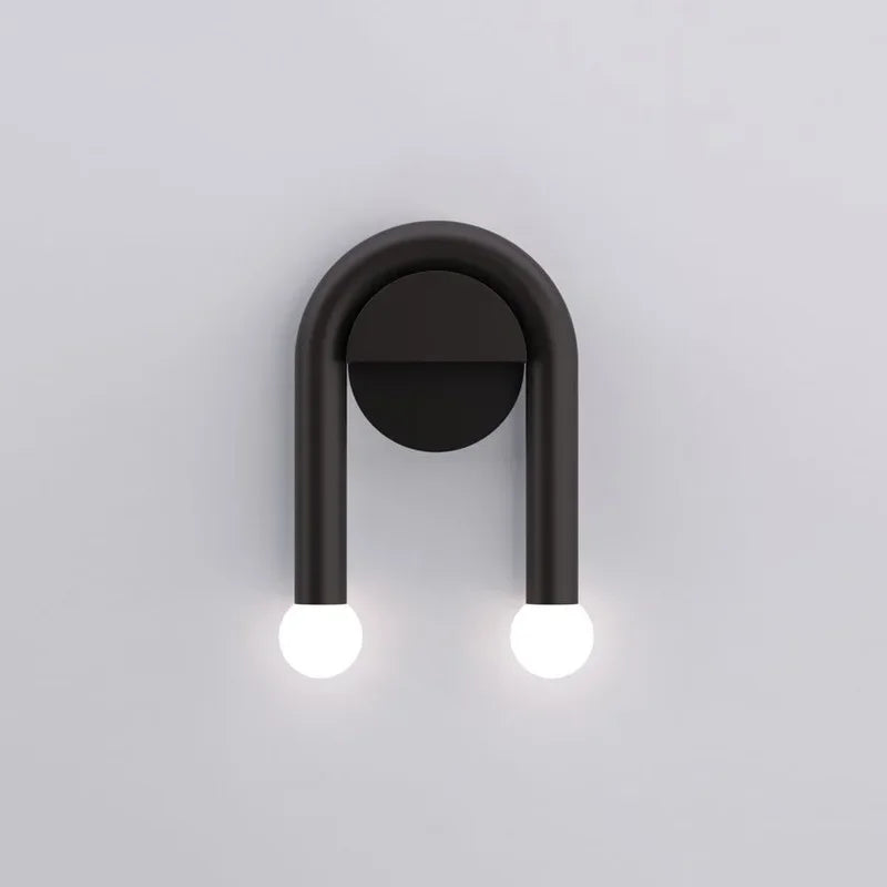 Buet skulpturel nordisk minimalistisk frostet glas væglampe