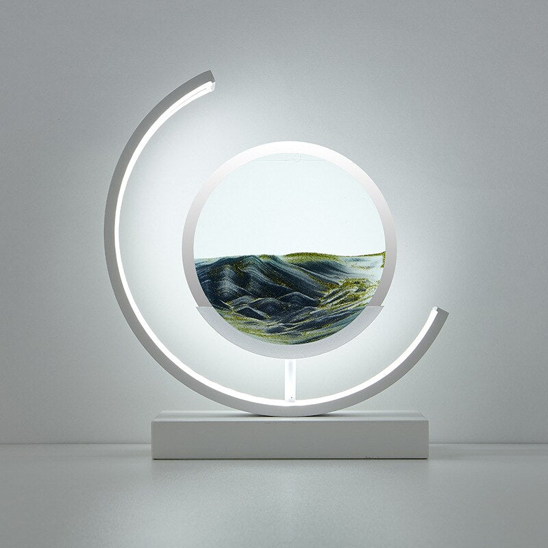 Roterende sandkunst skulptur bordlampe med stemningsbelysning