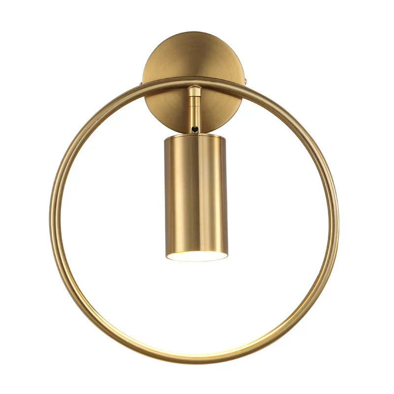 Nordisk cirkulær ring skulpturel roterbar minimalistisk væglampe