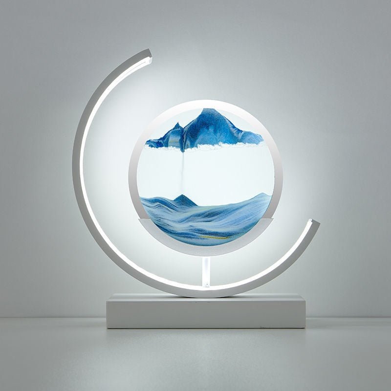 Roterende sandkunst skulptur bordlampe med stemningsbelysning