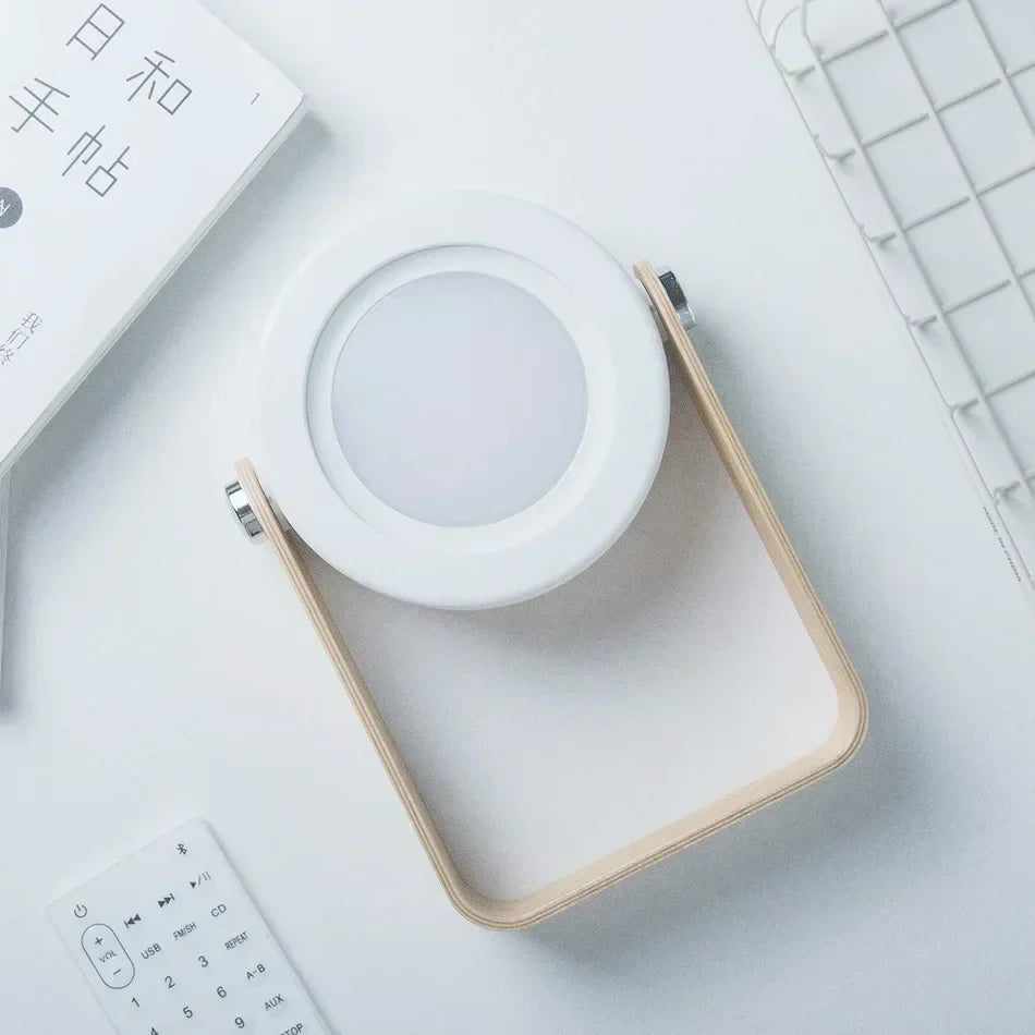 Sammenklappeligt træhåndtag skandinavisk minimalistisk genopladelig bærbar bordlampe