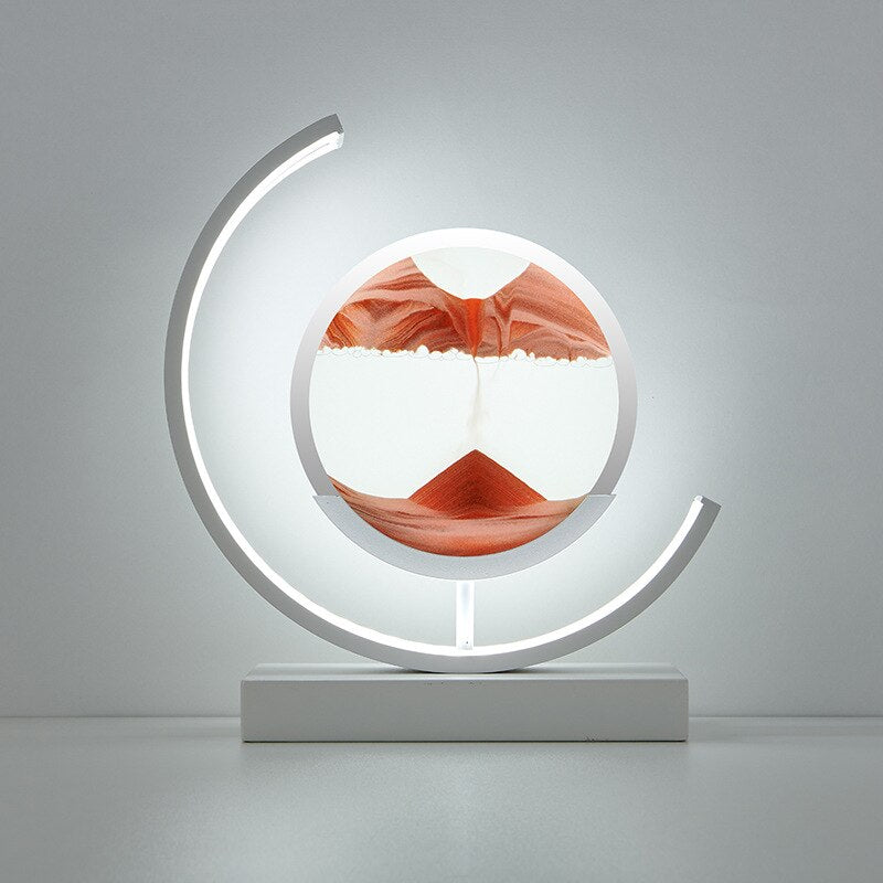 Roterende sandkunst skulptur bordlampe med stemningsbelysning