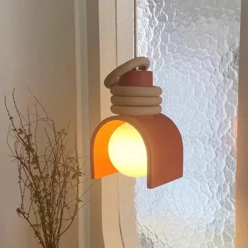 Wabi-Sabi skulpturel harpiks japansk minimalistisk hængelampe