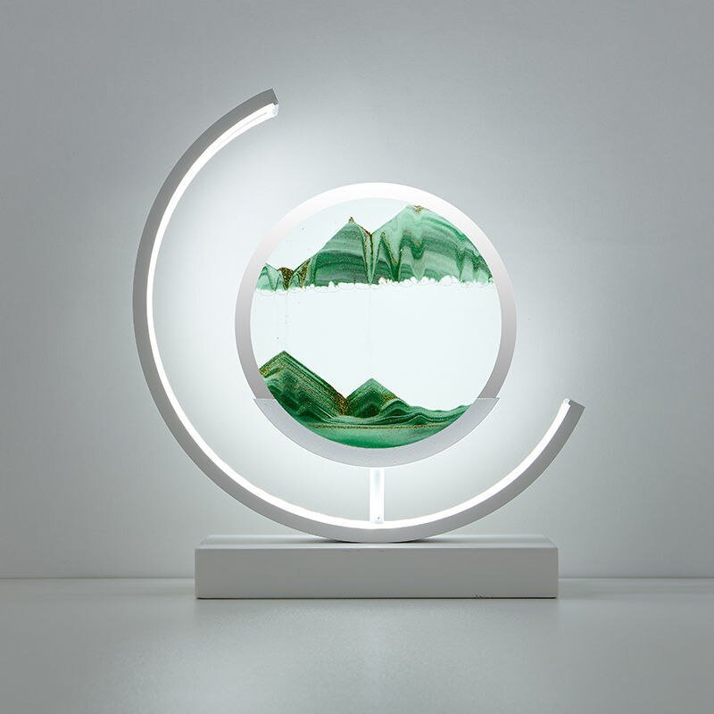 Roterende sandkunst skulptur bordlampe med stemningsbelysning