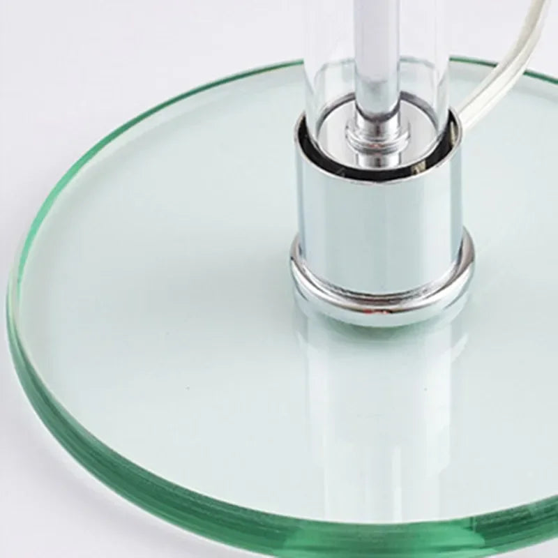 Bauhaus frostet glas kuppel krom bordlampe