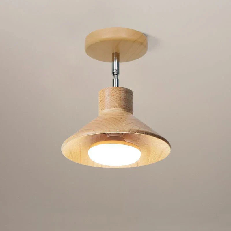Naturligt træ kegle silhuet skandinavisk minimalistisk loftlampe