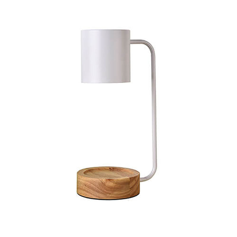 Japansk minimalistisk træ og metal stearinlysvarmer bordlampe