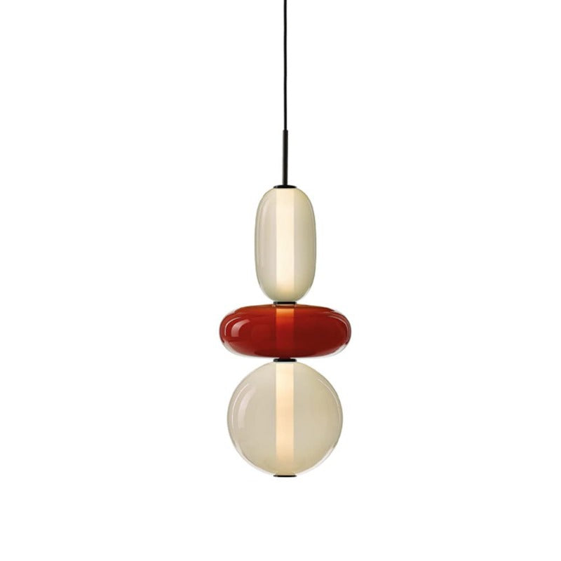 Alvura | Moderne elliptisk lagdelt kunstglas pendellampe