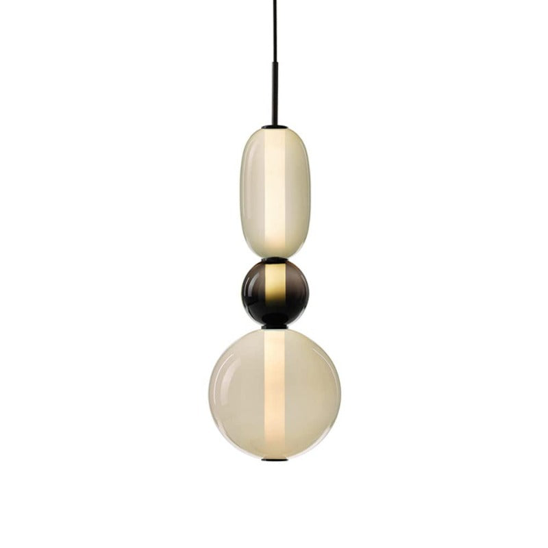 Alvura | Moderne elliptisk lagdelt kunstglas pendellampe