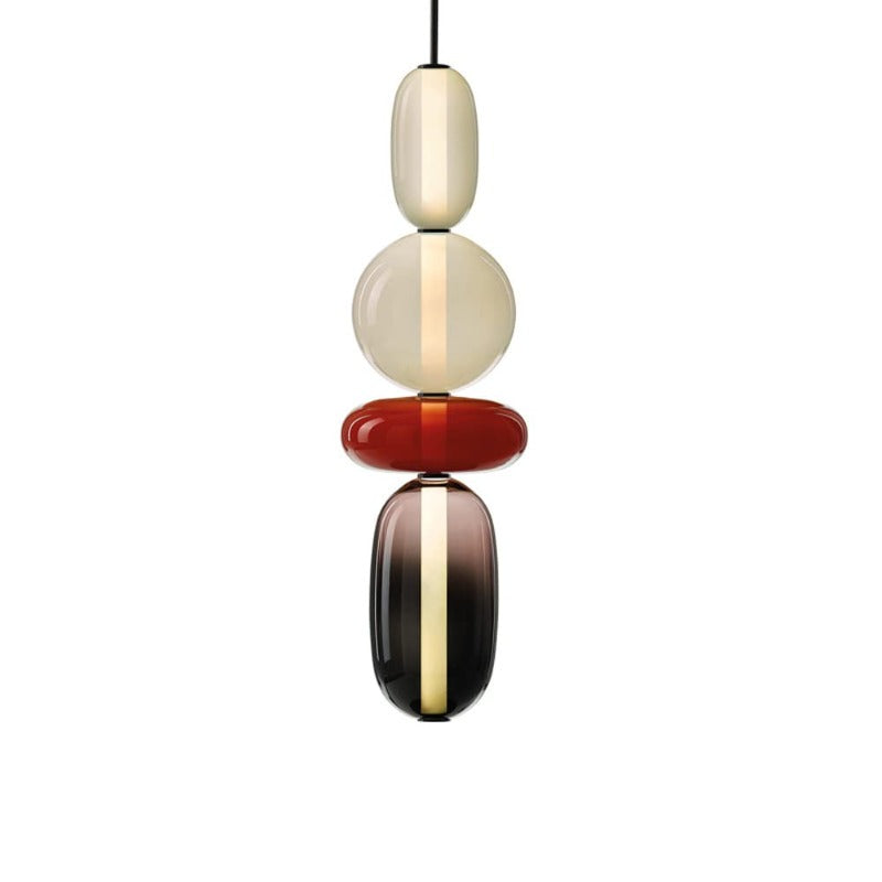 Alvura | Moderne elliptisk lagdelt kunstglas pendellampe