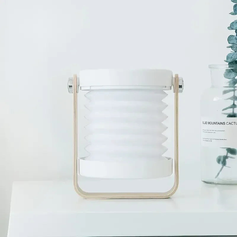 Sammenklappeligt træhåndtag skandinavisk minimalistisk genopladelig bærbar bordlampe