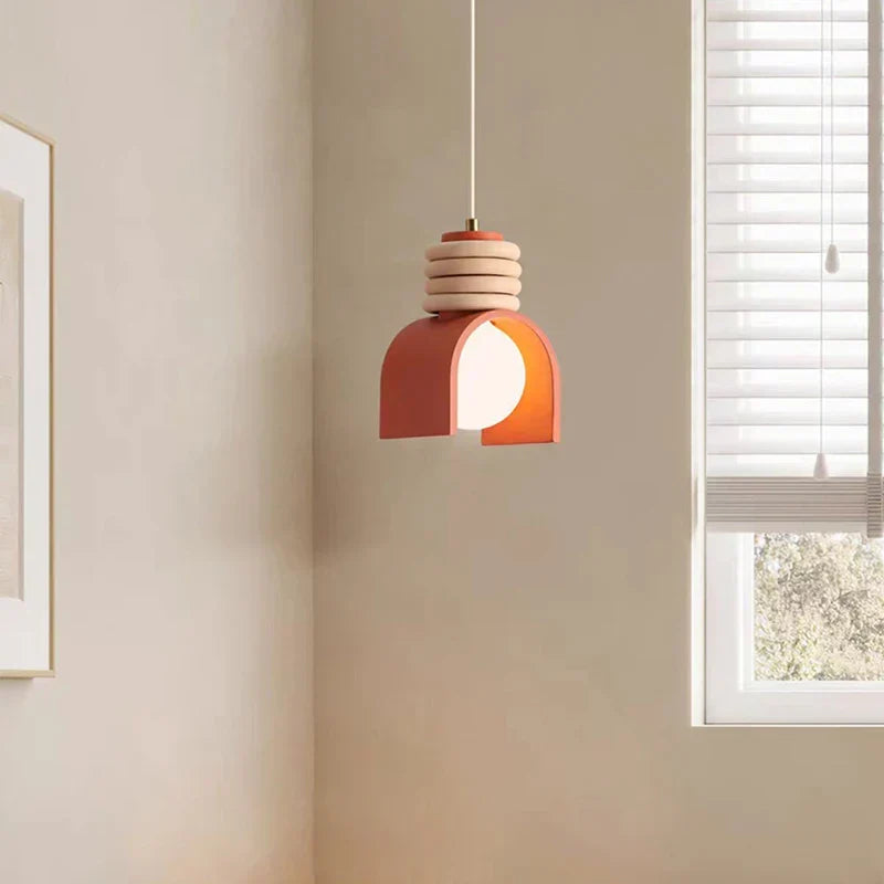 Wabi-Sabi skulpturel harpiks japansk minimalistisk hængelampe