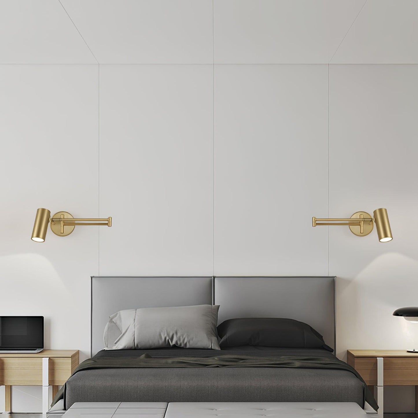 Mondorim | Lineær minimalistisk geometrisk justerbar svingarm væglampe