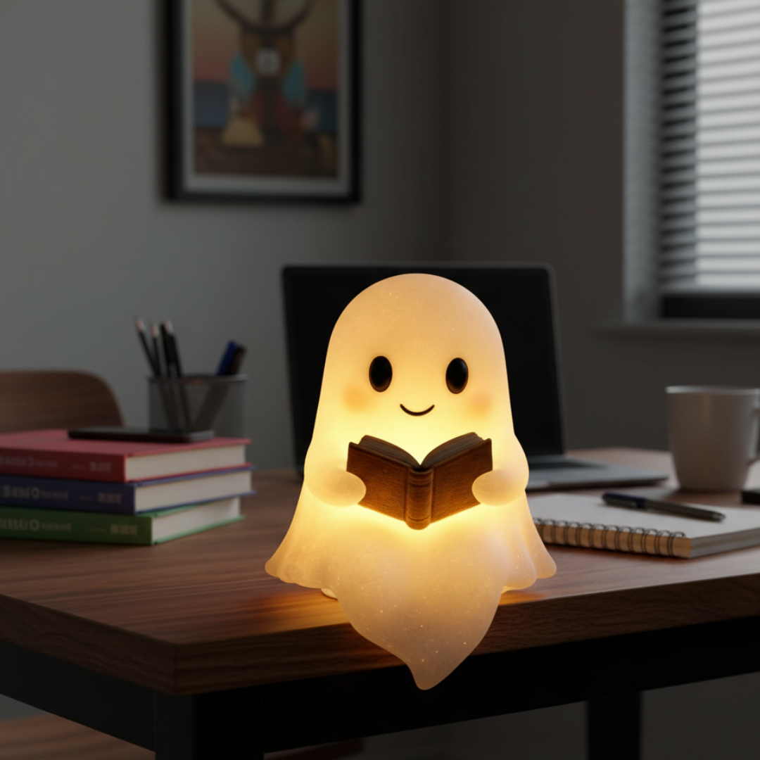 Sød spøgelsesformet sengelampe natlampe bordlampe