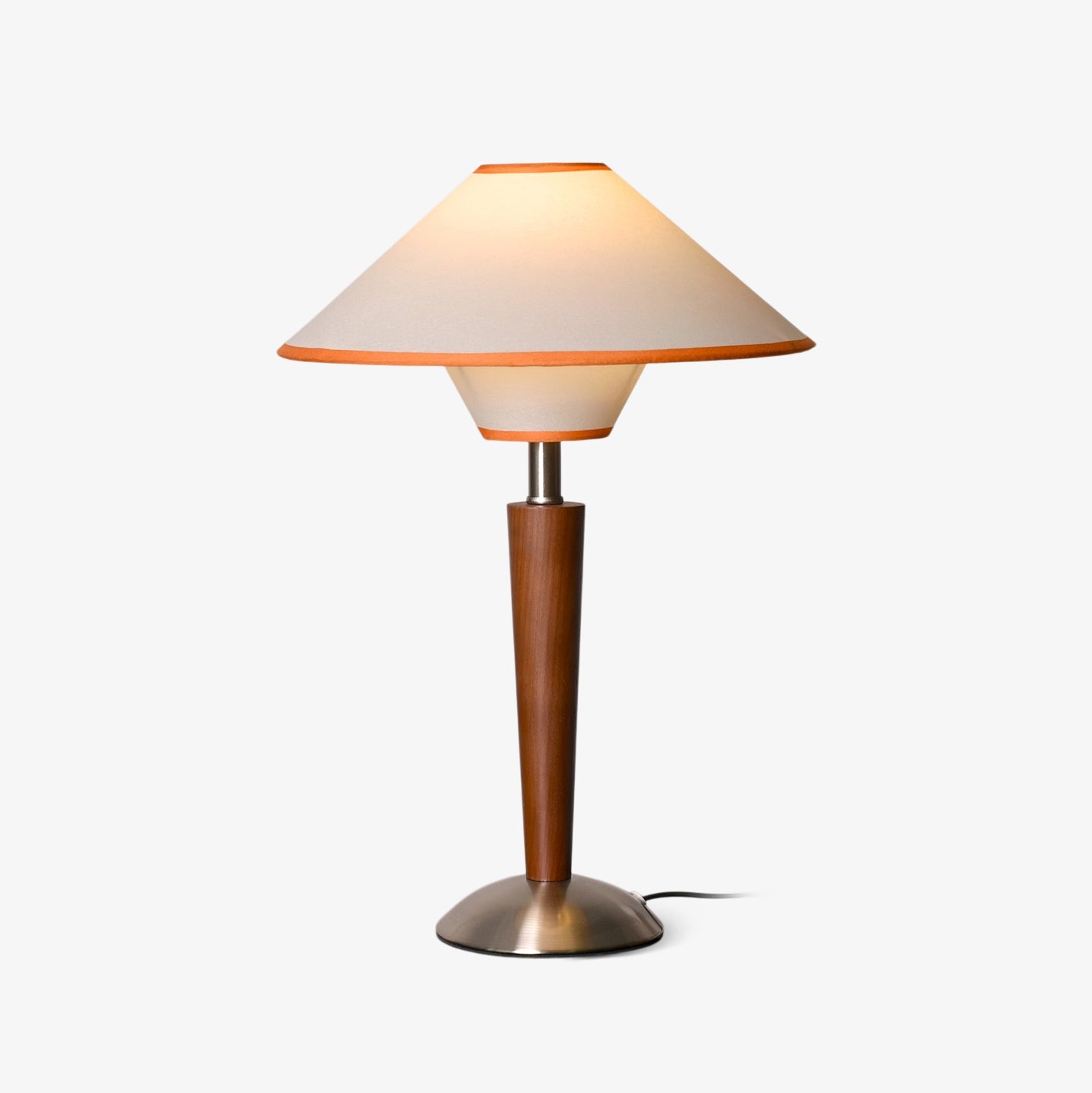 Zymorica | Mid-century modern valnød søjle accent bordlampe