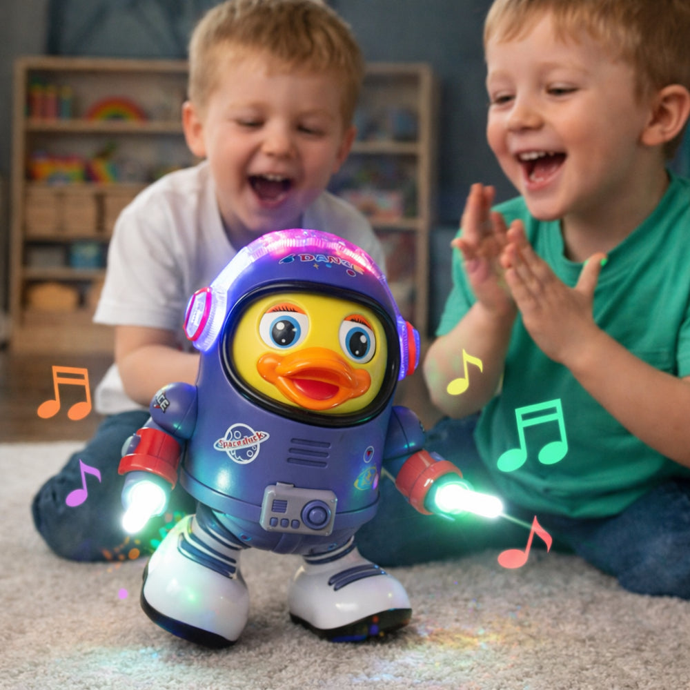 Rumtema dansende astronaut and musikalsk interaktiv figur legetøj  