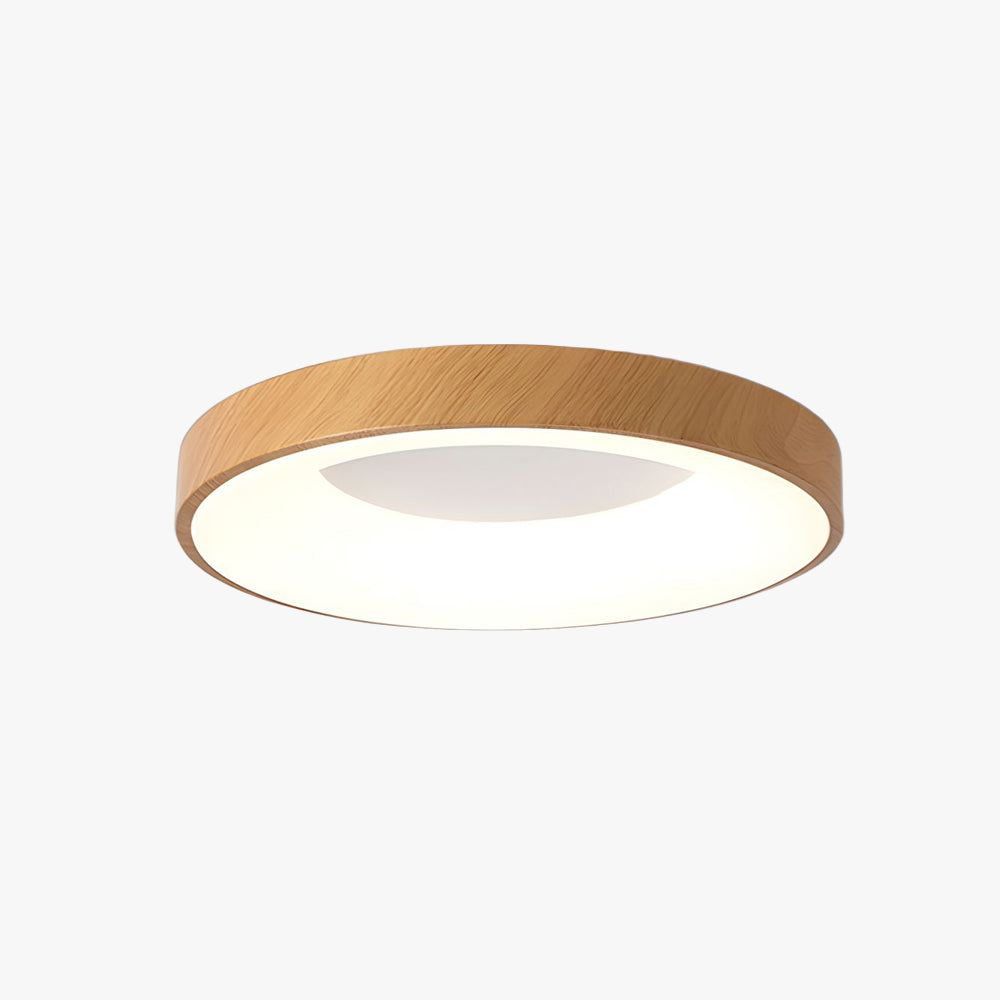 Lythara | Nordisk træ flush montering cirkulær LED loftslampe