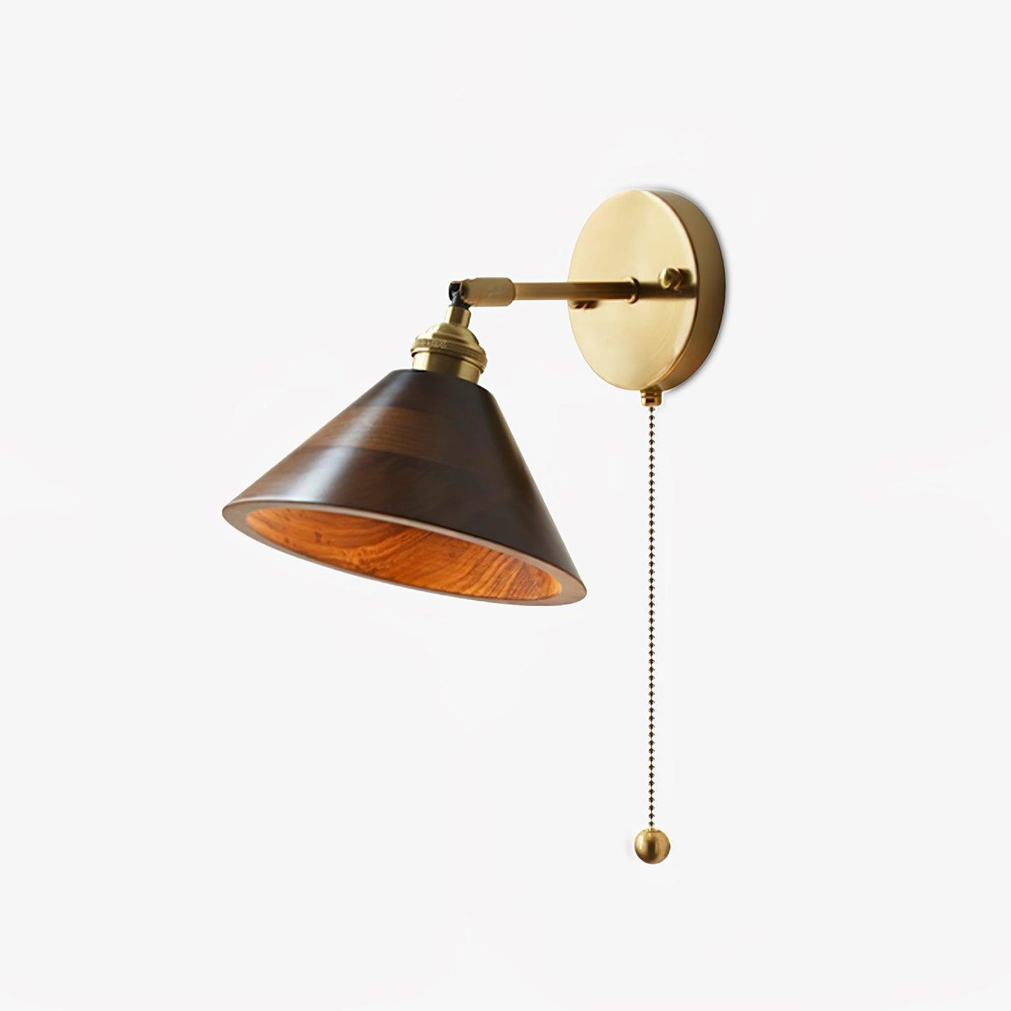 Thorgren | Mid-century geometrisk kegle silhuet træ væglampe