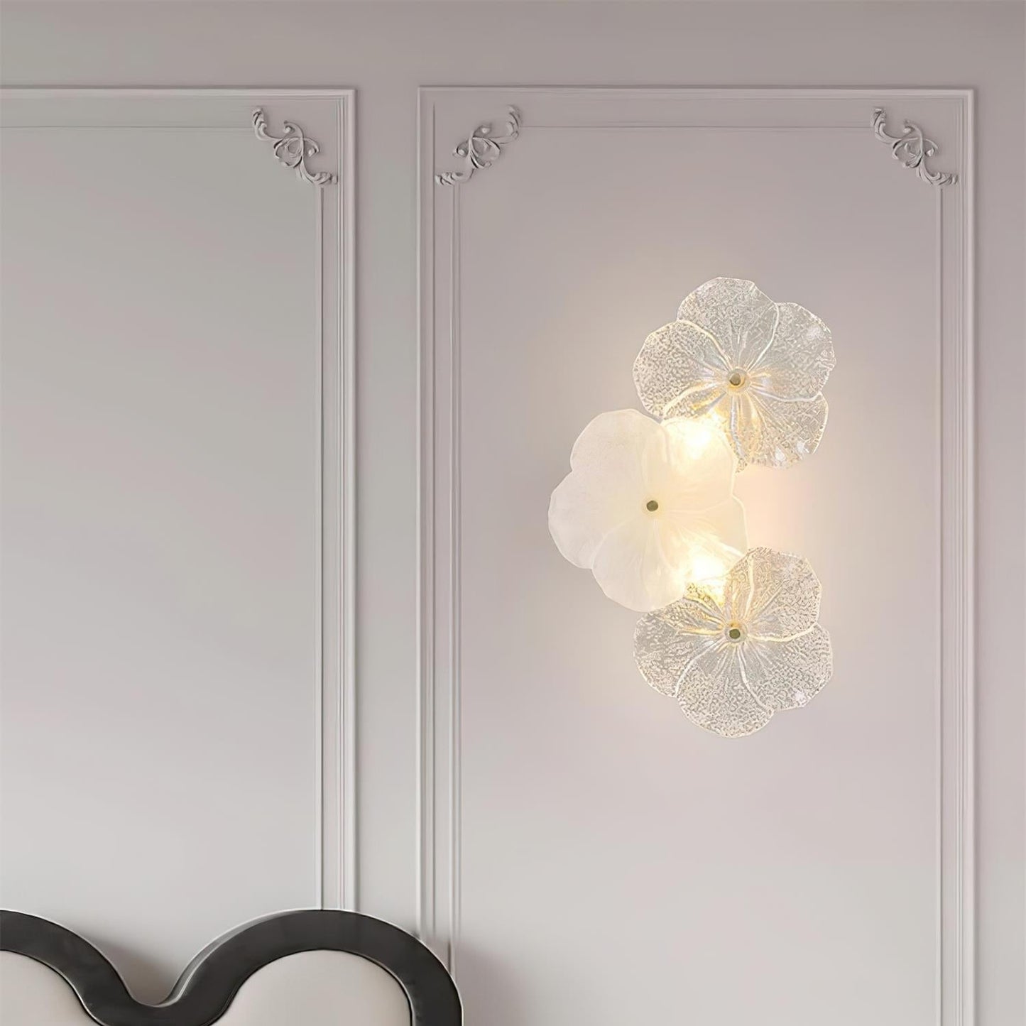 Erislys | Botanisk blomster skulpturel glasblad væglampe