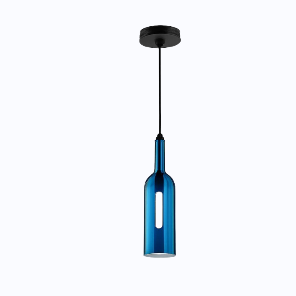 Vireloft | Skulptureret vinflaske glas art deco pendel