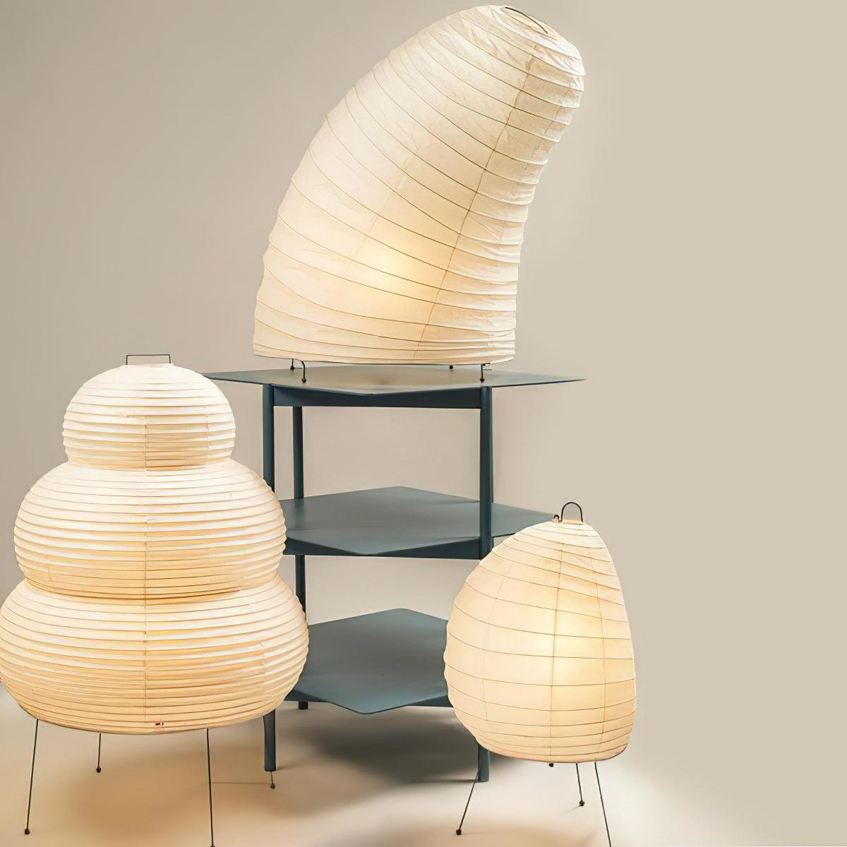 Kryntaleo | Japansk Ribbede Bambus Silhuet Oriental Accent Bordlampe