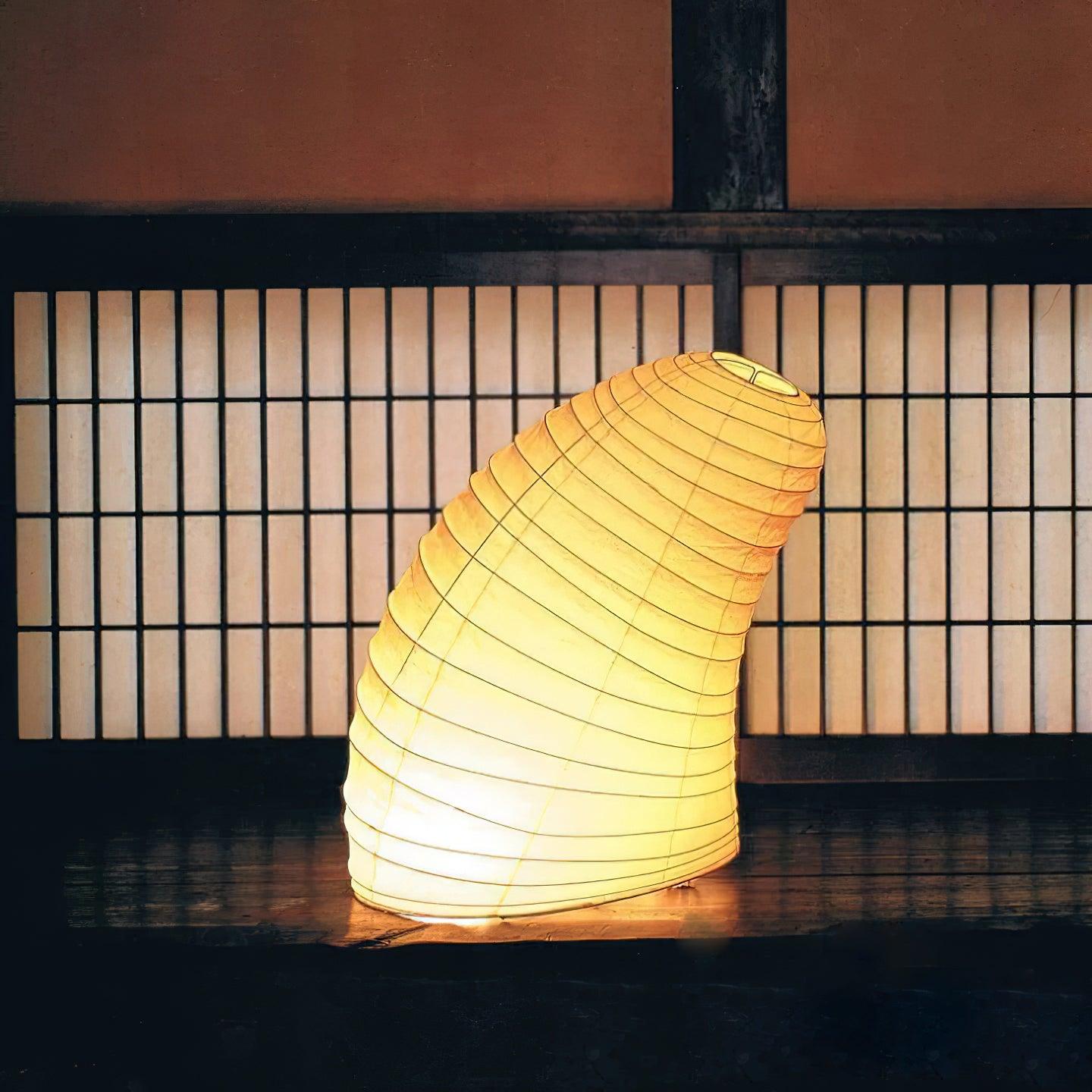 Kryntaleo | Japansk Ribbede Bambus Silhuet Oriental Accent Bordlampe