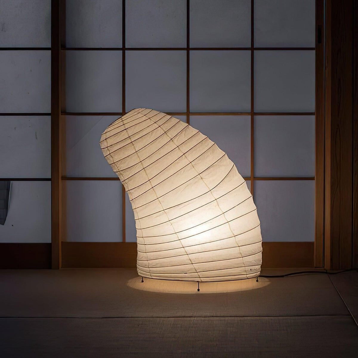 Kryntaleo | Japansk Ribbede Bambus Silhuet Oriental Accent Bordlampe