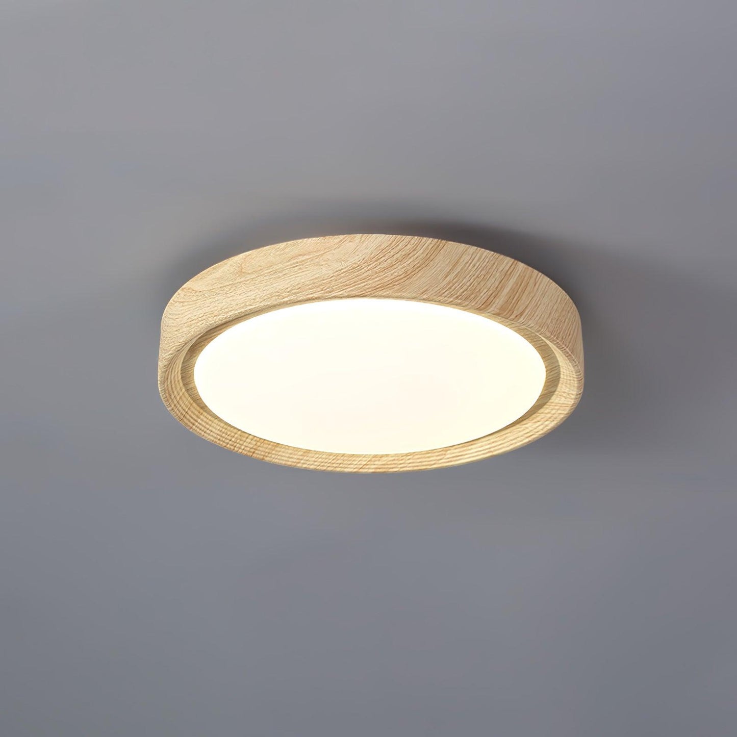 Liro | Elegant rund træstruktur indbygget loftslampe