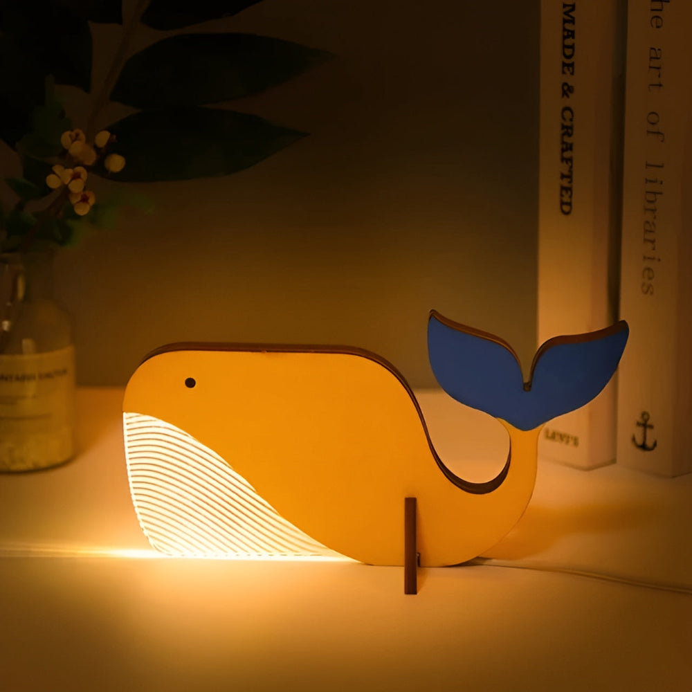 Trædyresilhuet natlampe bordlampe til børneværelse