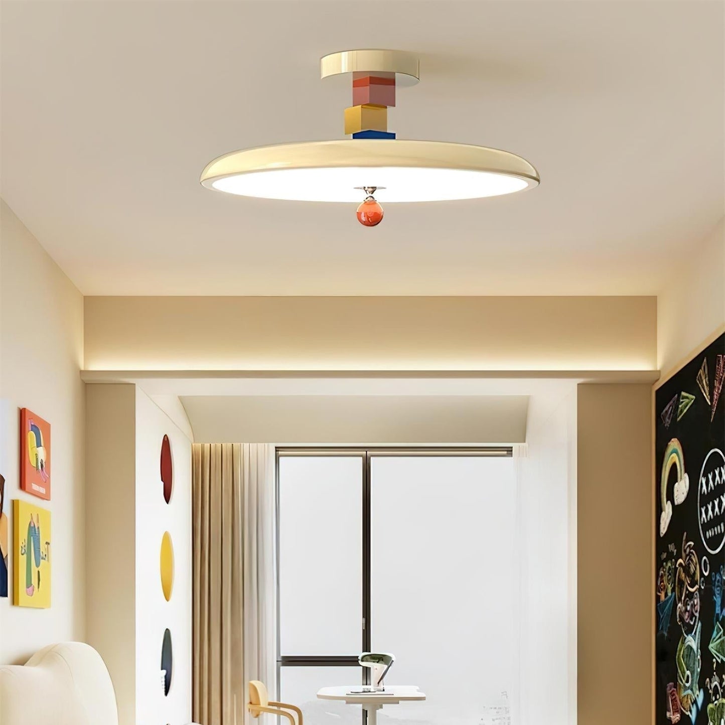 Luvara | Legesyg geometrisk halo akryl indbygget loftslampe