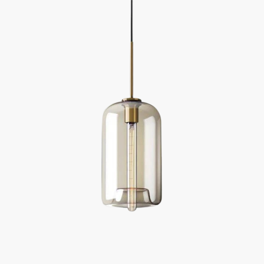 Zephirum | Ribbet ravfarvet glas industriel stil pendellampe