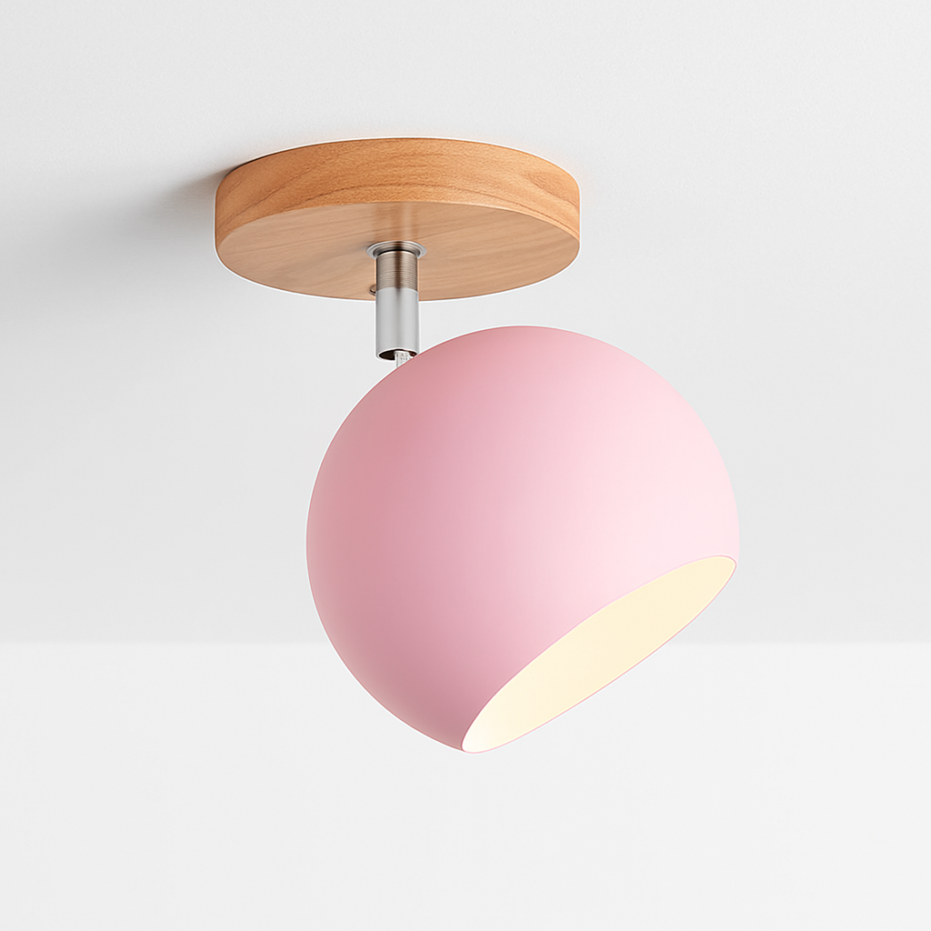 Dervian | Moderne sfærisk justerbar træ og metal loftlampe