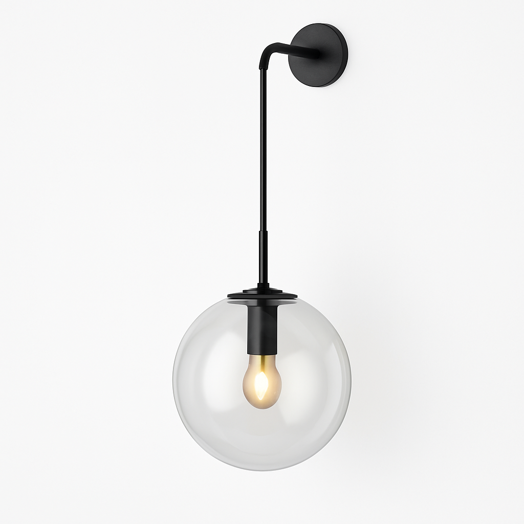 Virello | Moderne glasglobus industriel væglampe