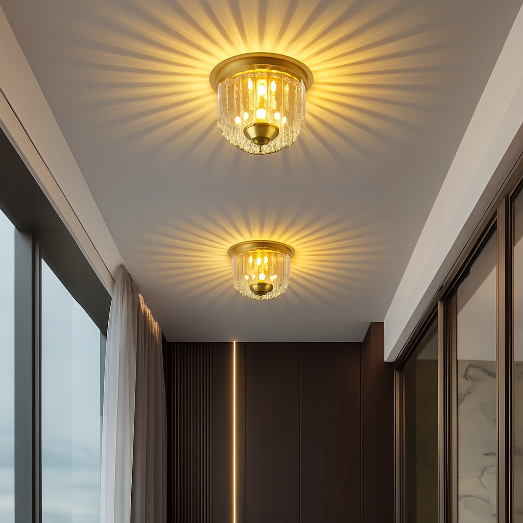 Marquello | Rillet transparent glas Bauhaus-inspireret væglampe