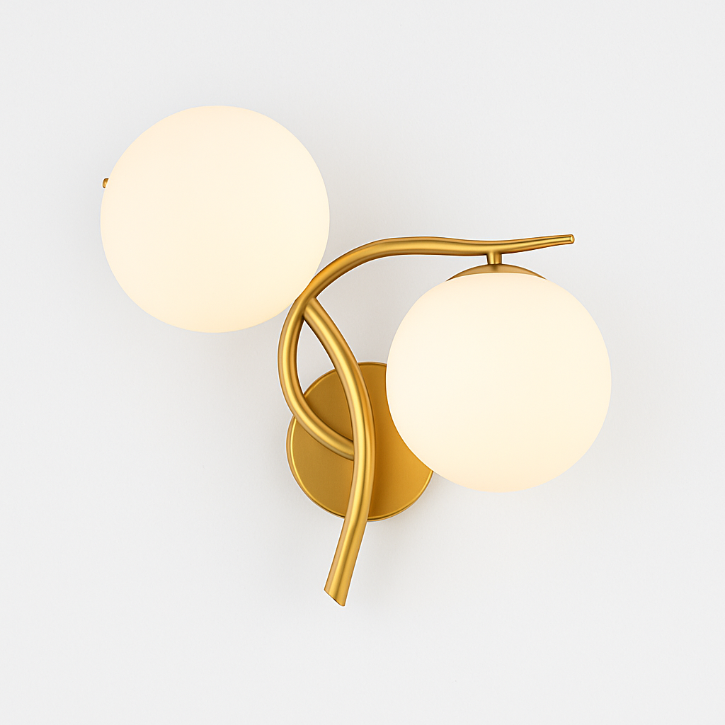 Kynthell | Minimalistisk krydsende skulpturel glas kugle væglampe