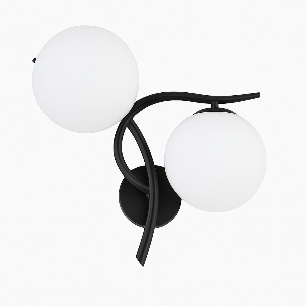 Kynthell | Minimalistisk krydsende skulpturel glas kugle væglampe