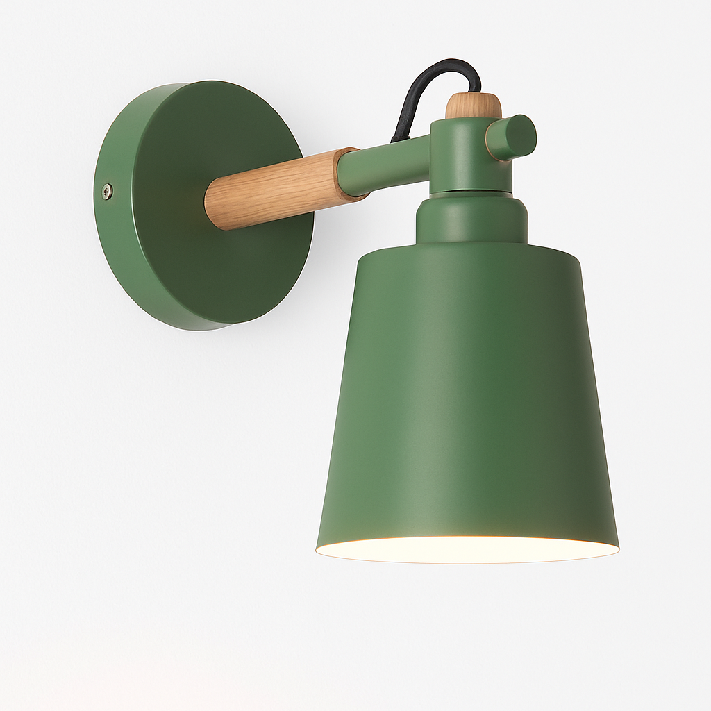 Vyrindo | Moderne nordisk LED træ- og metalvæglampe