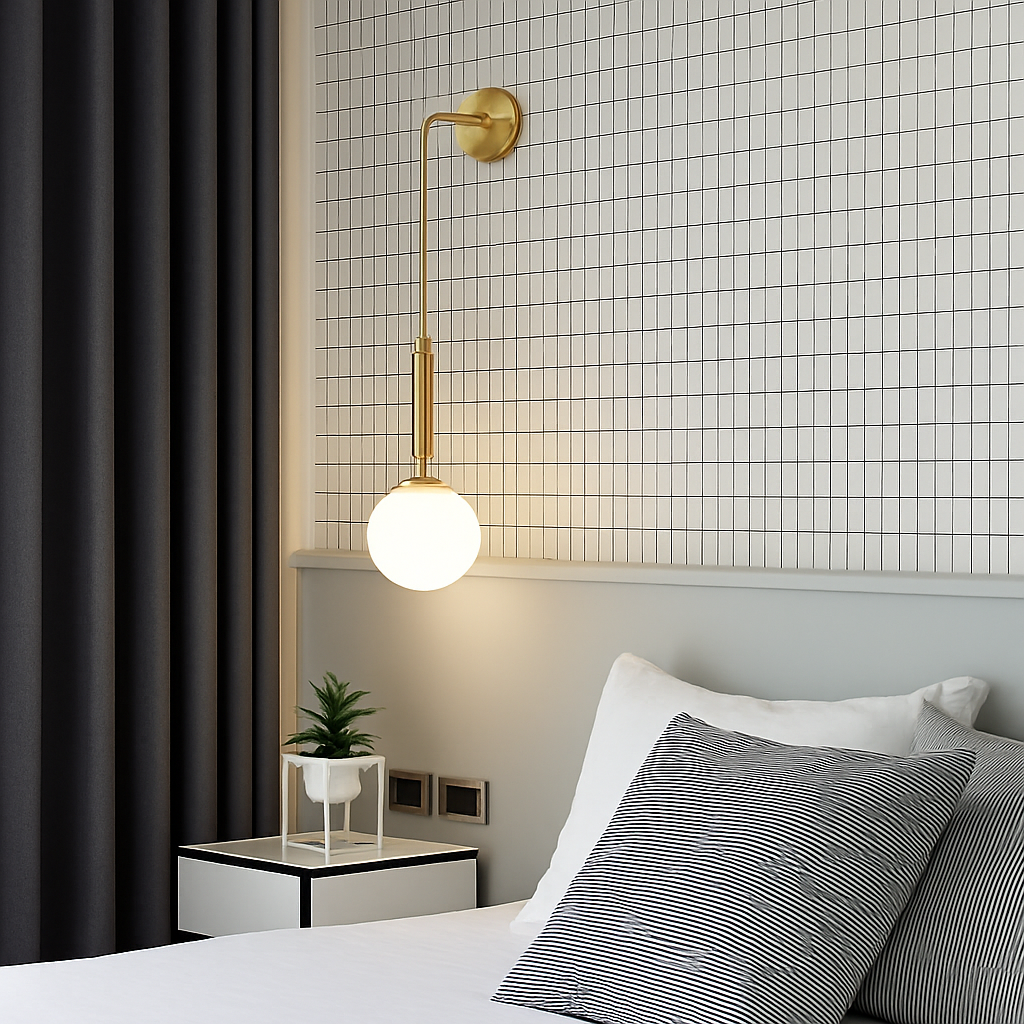 Velentia | Minimalistisk frostet kugle nordisk glas væglampe