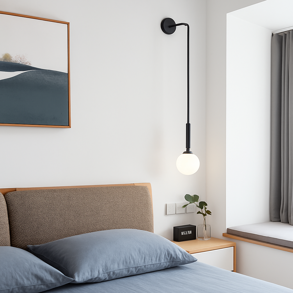Velentia | Minimalistisk frostet kugle nordisk glas væglampe