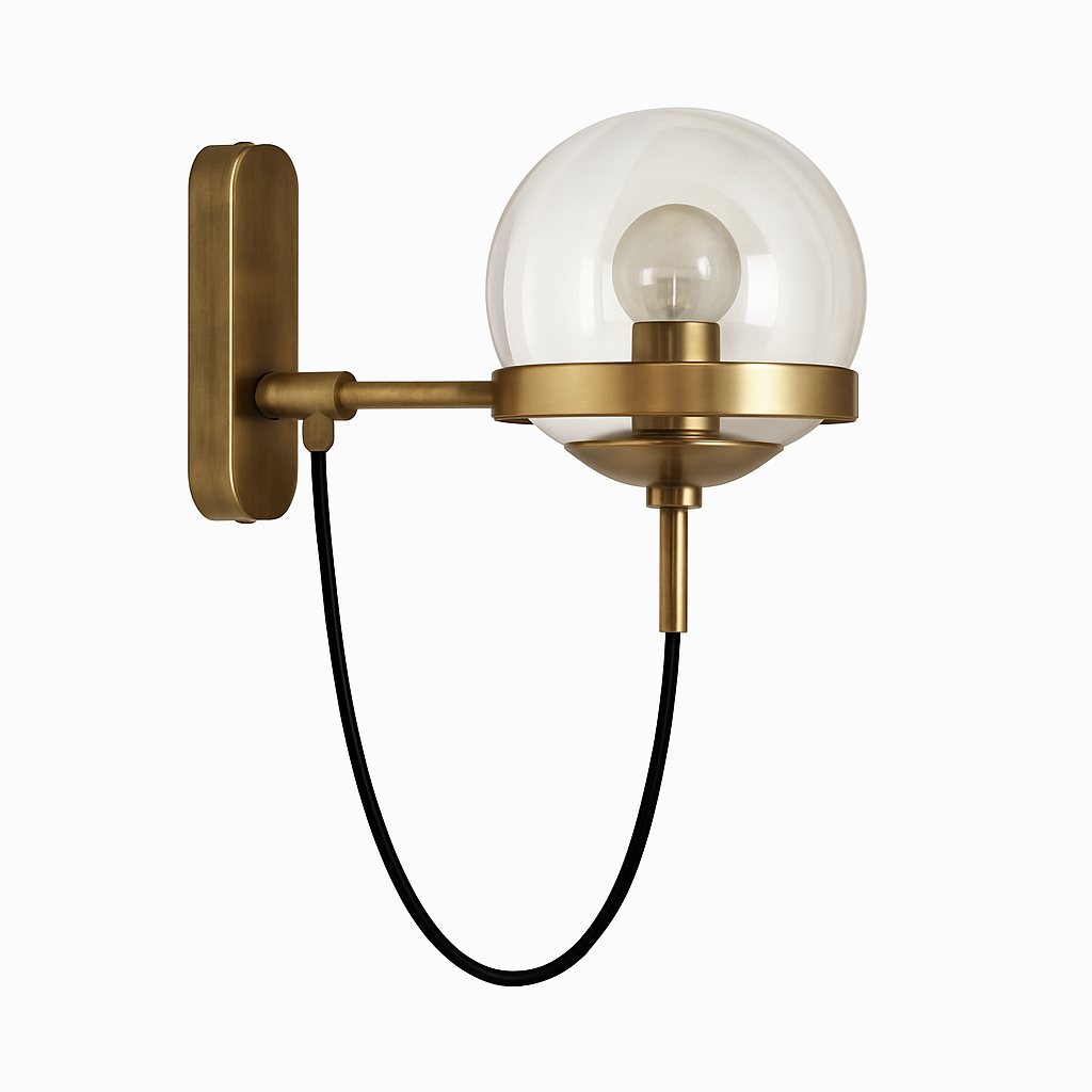 Solyndra | Moderne metal- og glasglobus minimalistisk væglampe