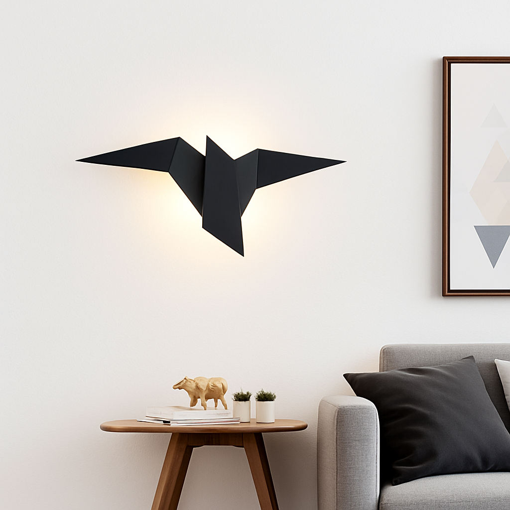 Zeyvori | Elegant origami fugleskulptur metal væglampe