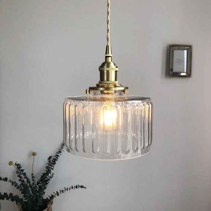 Viridis | Retro tekstureret glas cylinder pendellampe