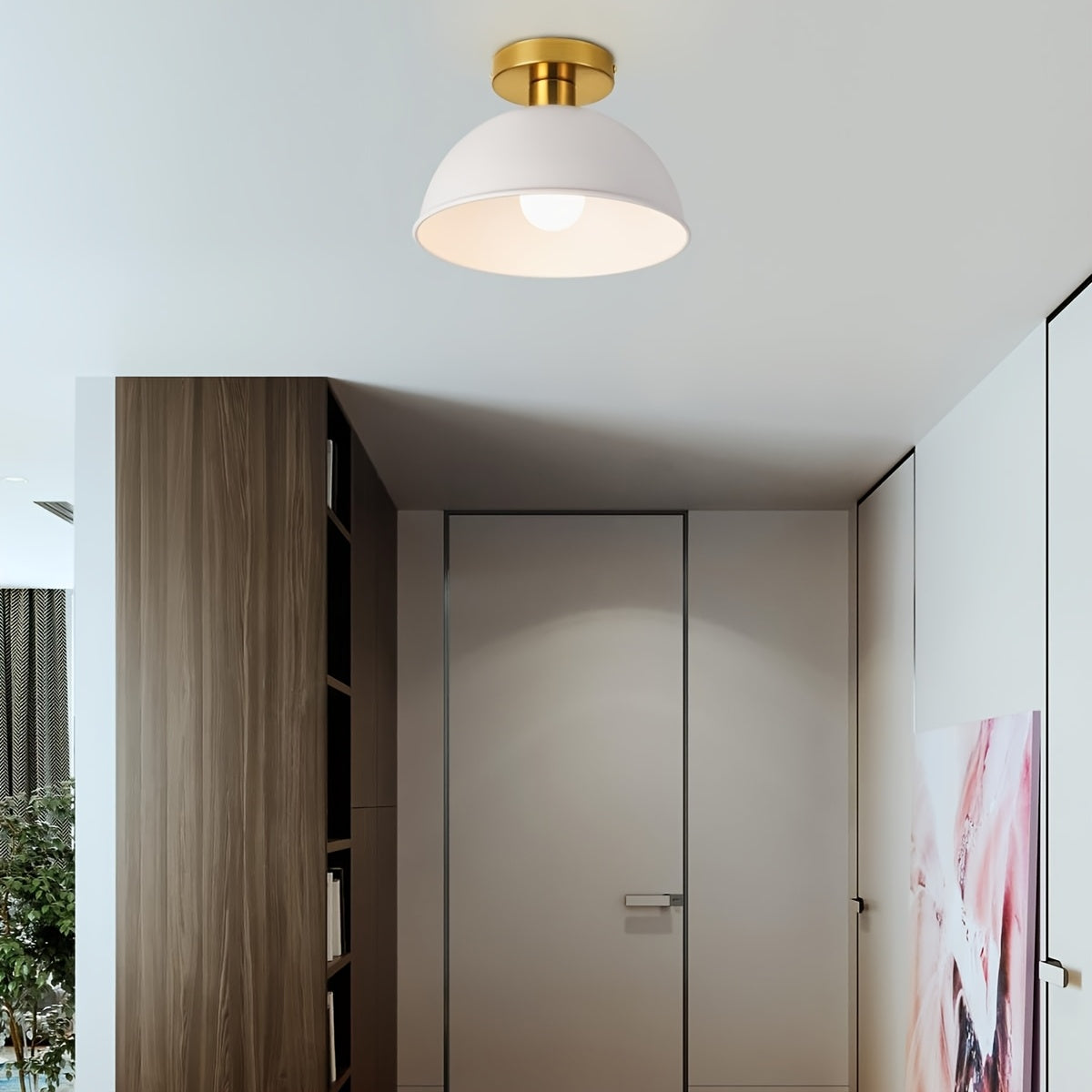 Minimalistisk mat metal kuppel semi-indbygningsloftlampe