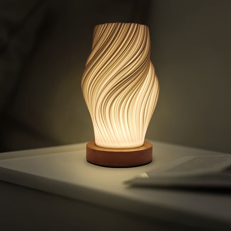 Skulpturel swirl bølge dæmpbar sengelampe skrivebordslampe
