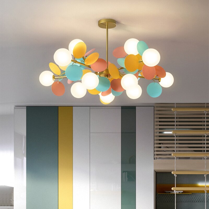 Florian | Luksuriøs geometrisk gren design glas kugle lysekrone