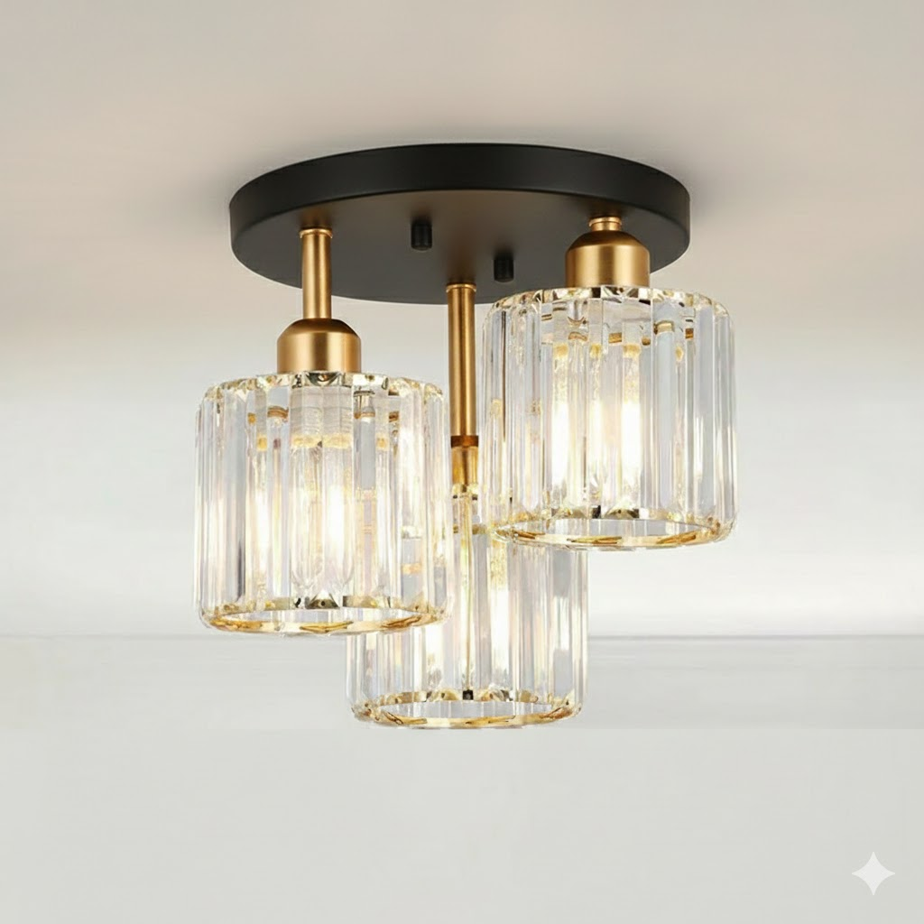 Luminera | Elegant krystalglas semi-flush loftslampe