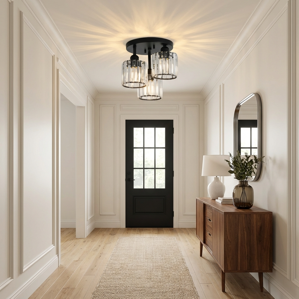 Luminera | Elegant krystalglas semi-flush loftslampe
