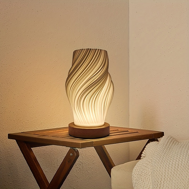 Skulpturel swirl bølge dæmpbar sengelampe skrivebordslampe