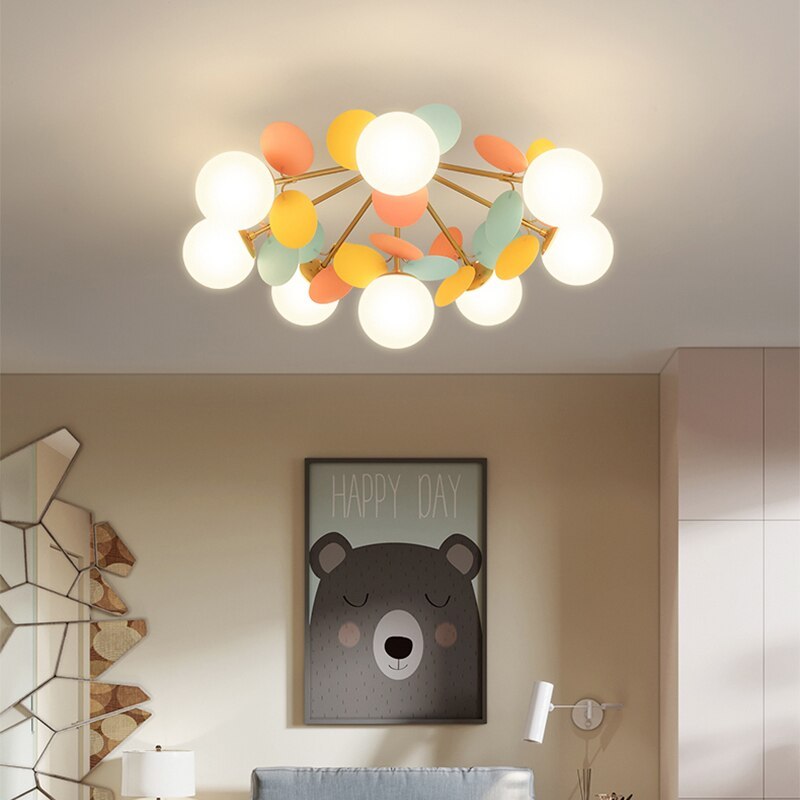 Florian | Luksuriøs geometrisk gren design glas kugle lysekrone